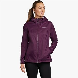 Eddie Bauer Women's Plum Packable Hooded Rain Jacket